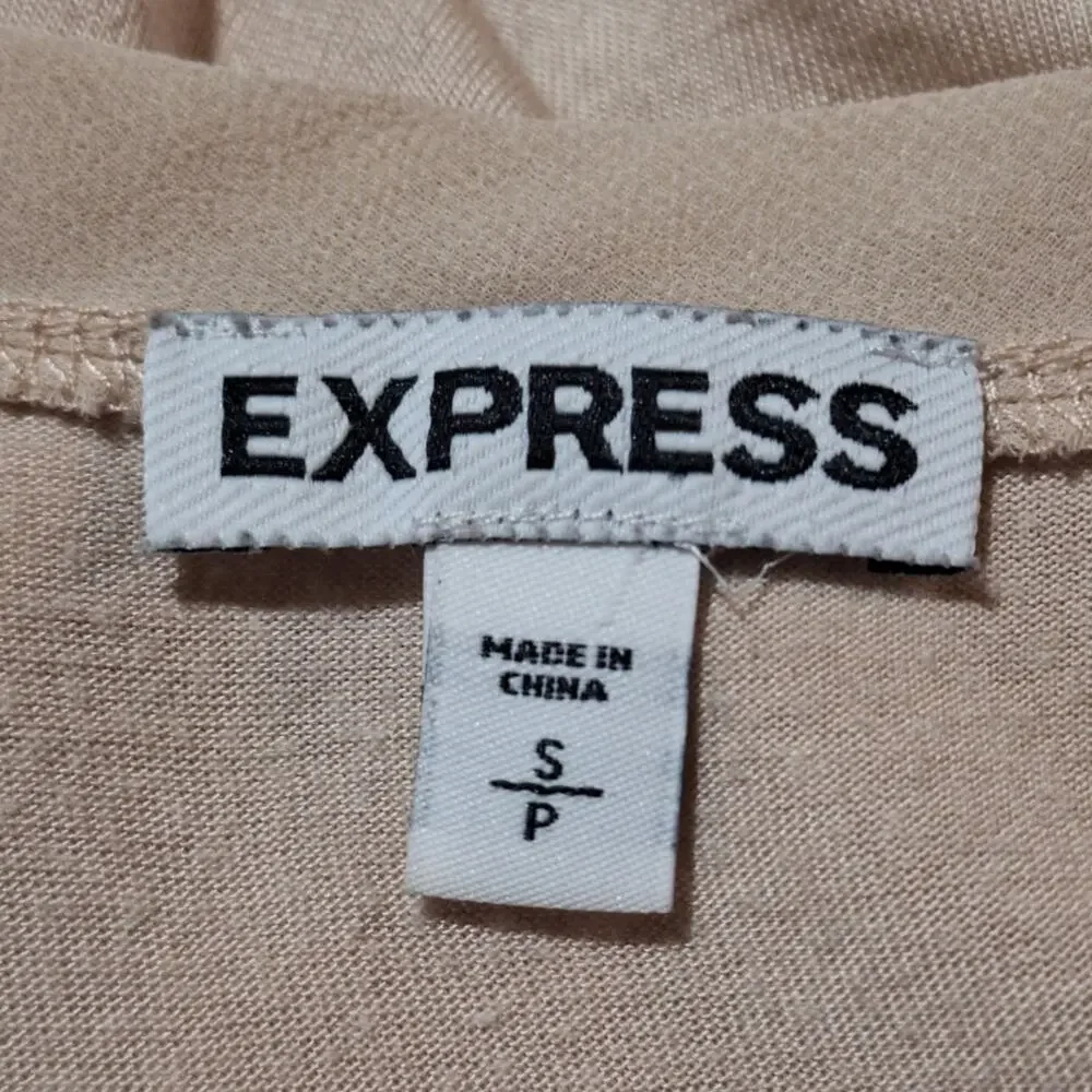 Express Tank Top Women Small Beaded Sequined Floral BohoChic Minimalist Neutral